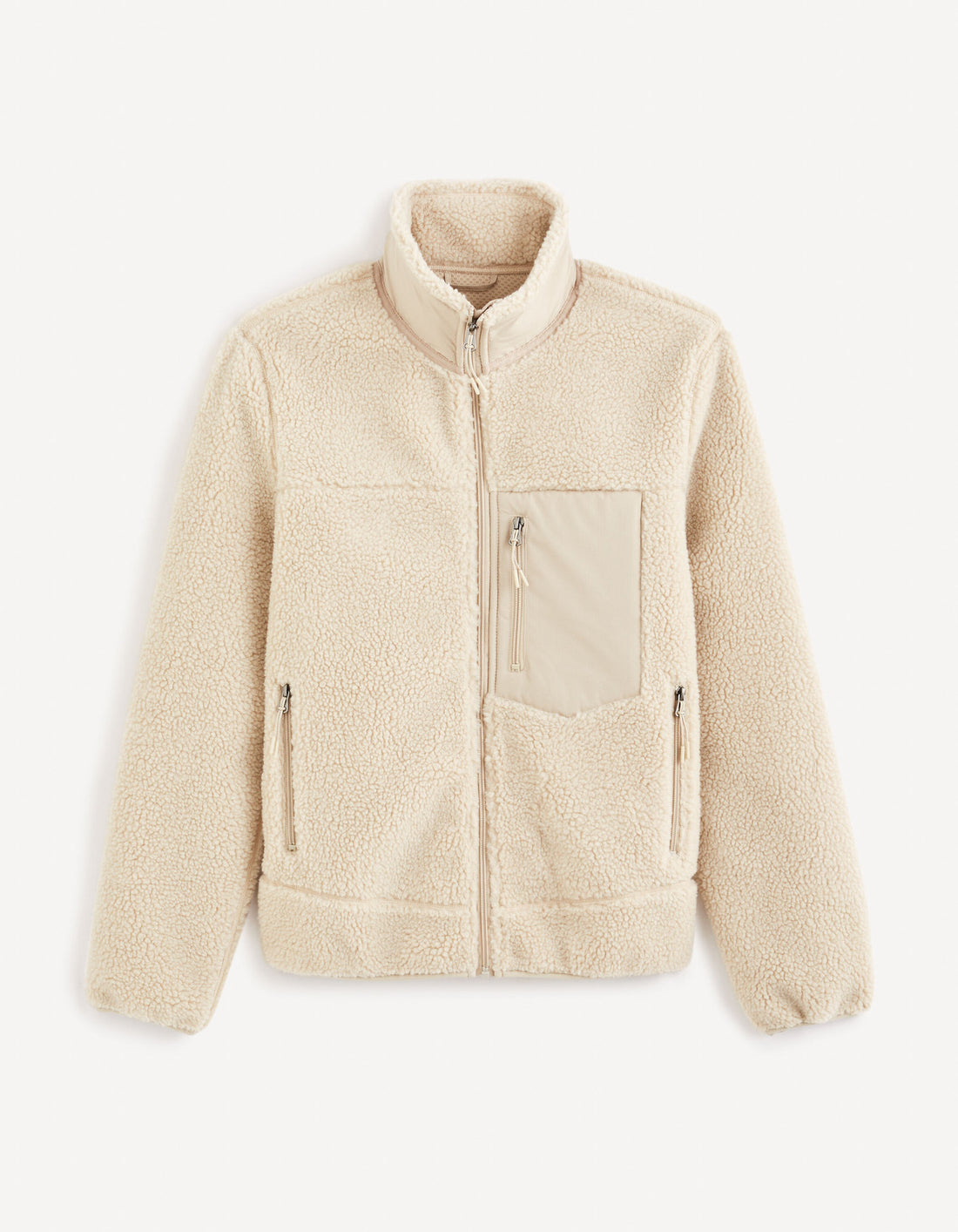 Sherpa Jacket With Stand-Up Collar_FUCURLY_NATURAL_02