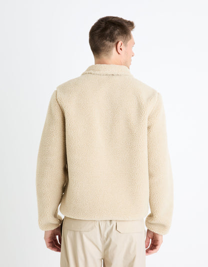 Sherpa Jacket With Stand-Up Collar_FUCURLY_NATURAL_04