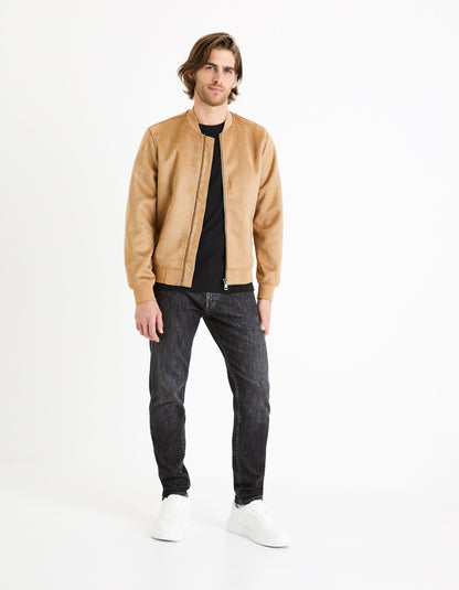 Faux Suede Bomber Jacket_FUDAIN2_TAUPE_03