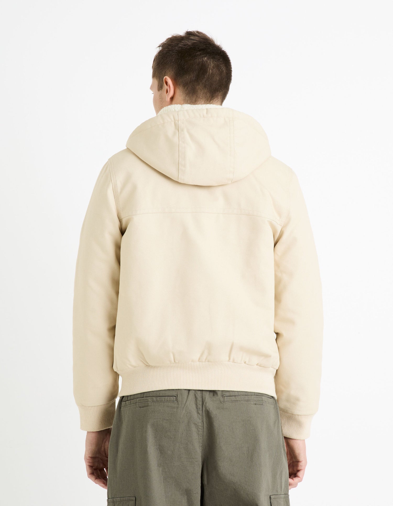 Sherpa Lined Down Jacket_FUHOODIE_ECRU_04