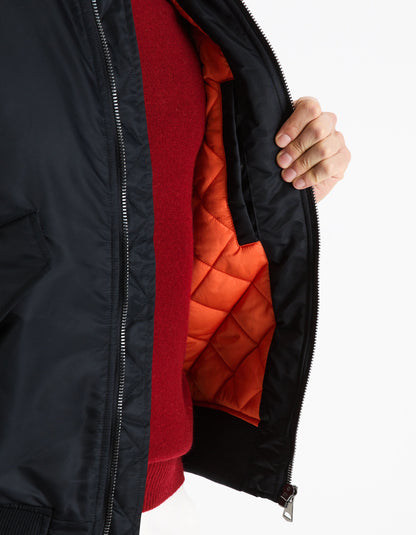 Bomber Down Jacket Lined With Sherpa_FUJAMESCOL_NAVY_05