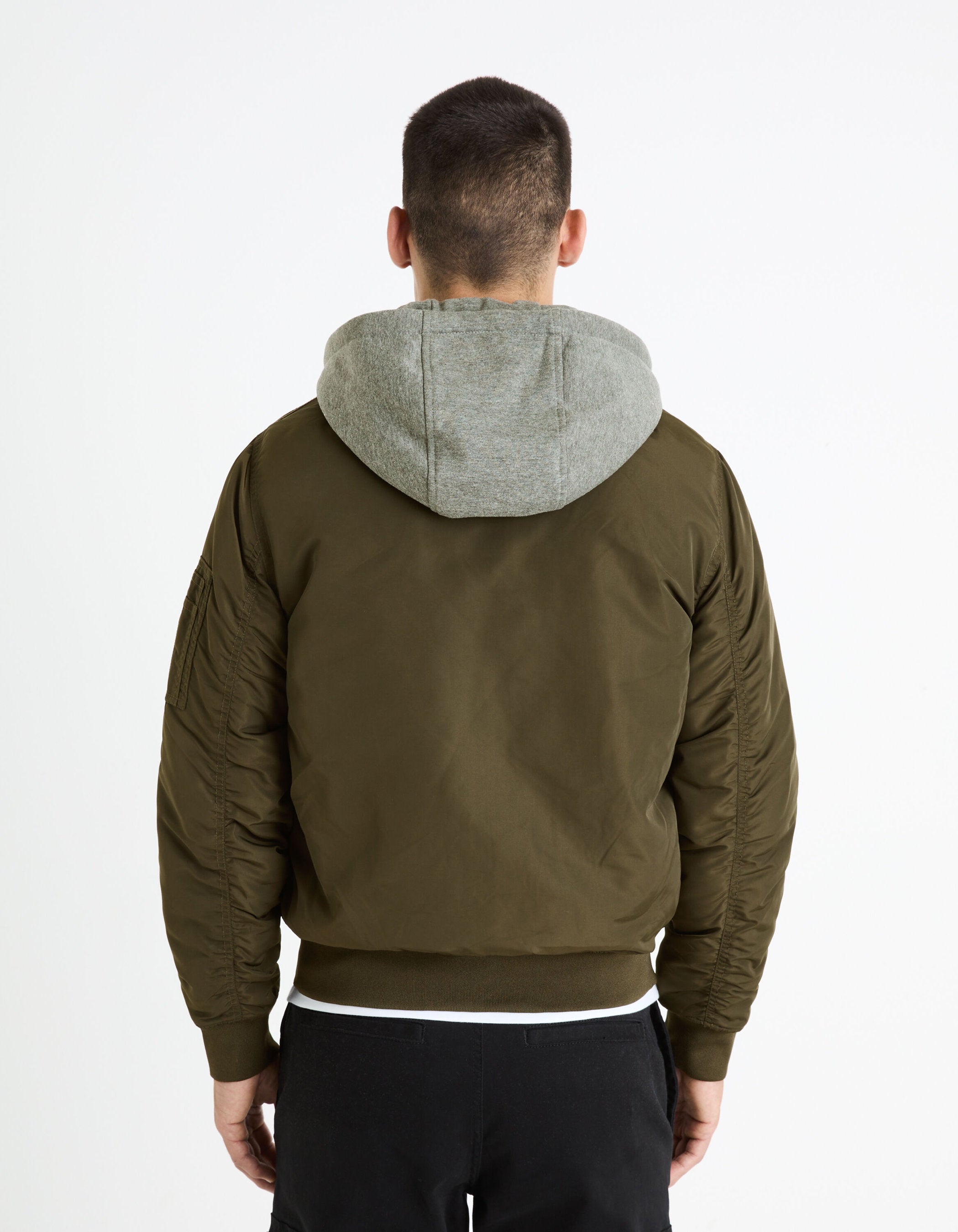 Bomber Down Jacket With Removable Hood_FUJAMESHOO_KHAKI_04