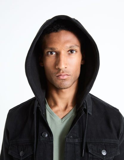 Hooded Denim Jacket_FUJERSDEN_BLACK_05