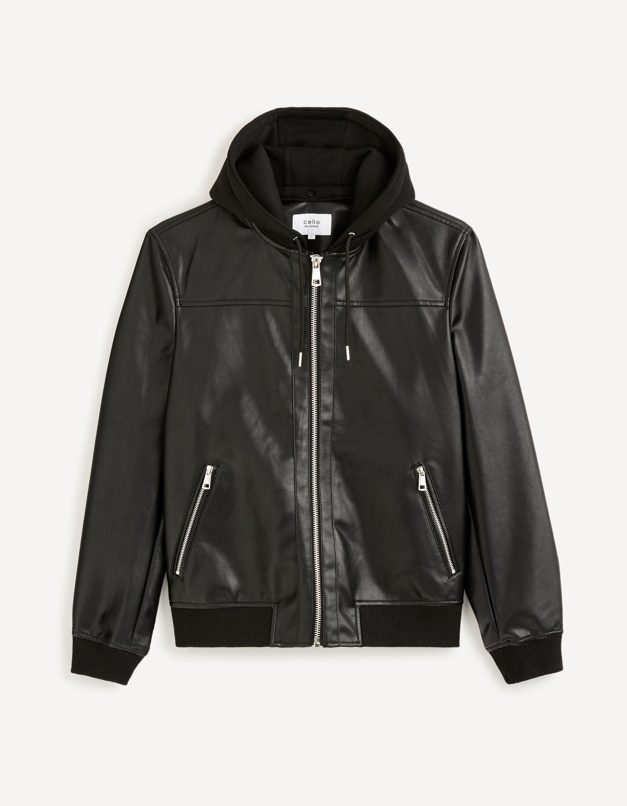 Fleece Hooded Biker Jacket_FUMATI_BLACK_02