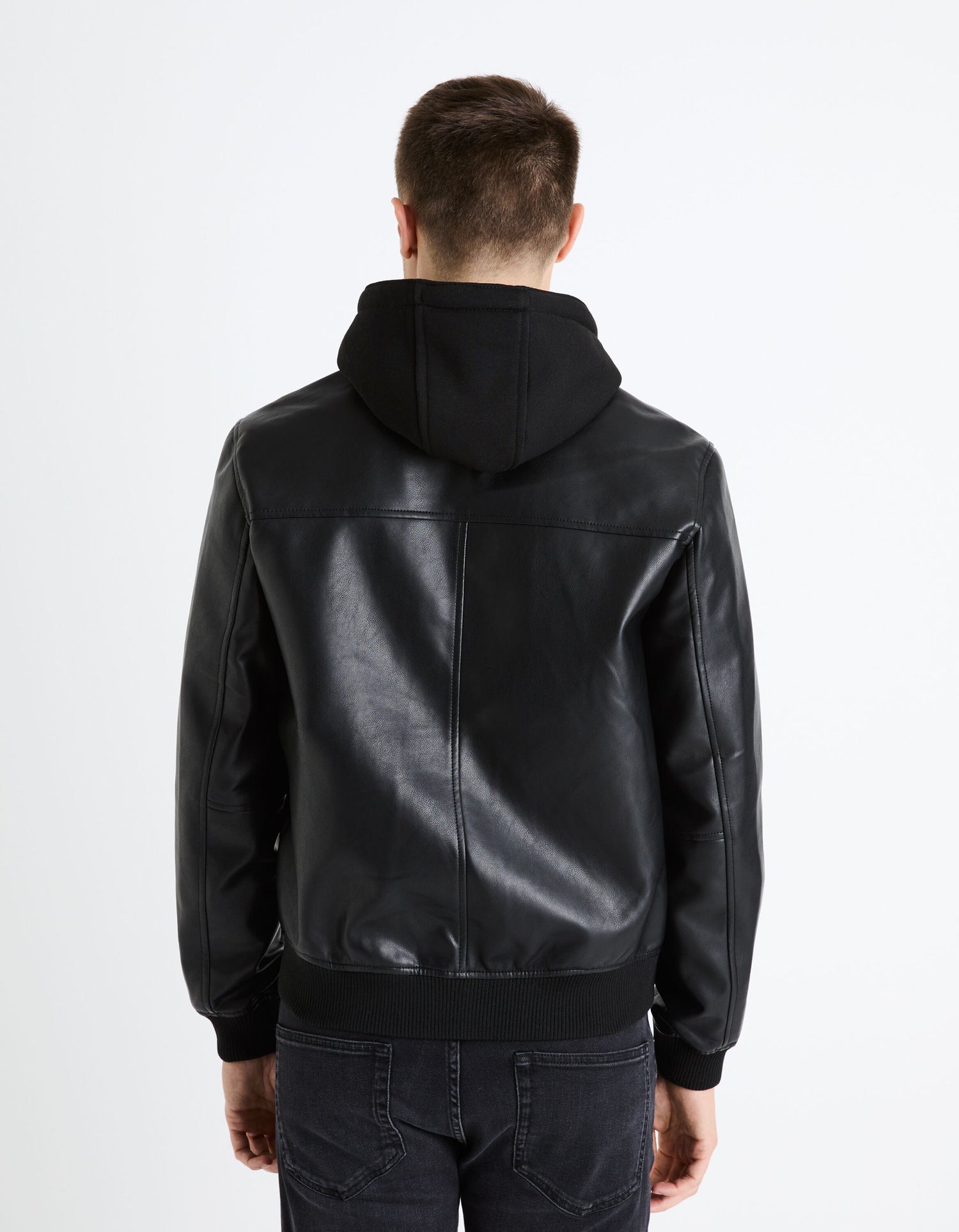 Fleece Hooded Biker Jacket_FUMATI_BLACK_04