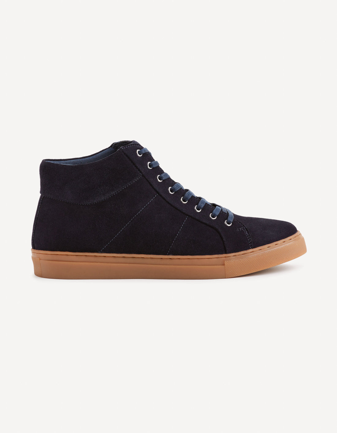 High-Top Leather Shoes - Navy Blue_FYSKATER_NAVY_01