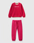 Organic Cotton Sweatshirt Tracksuit With Glittery Print_01