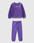 Organic Cotton Sweatshirt Tracksuit With Glittery Print_01