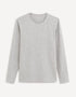 Long Sleeved Round Neck Slim Stretch Cotton T-Shirt_GEUNIML_GRIS CHINE_01