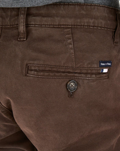 Brown Pantalon Chino Sans Pli Eden Park