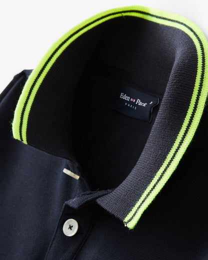 Dark Blue Polo Manches Longues