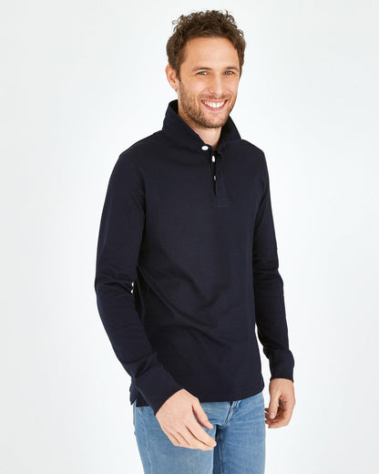 Dark Blue Polo Manches Longues Eden Park