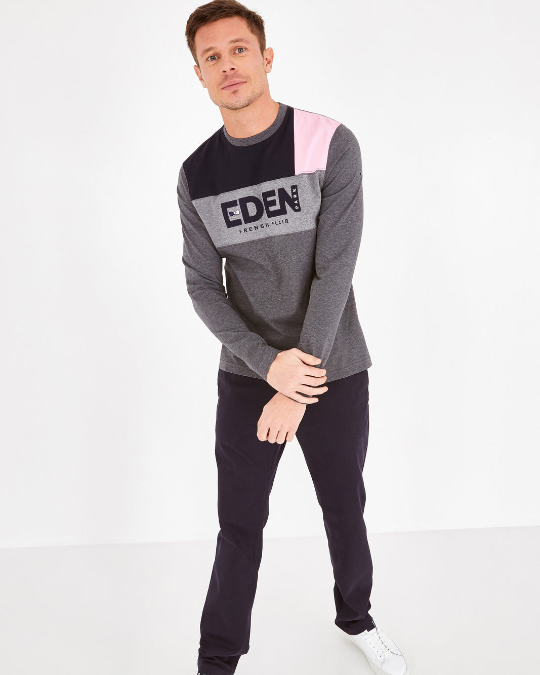 Dark Grey T-Shirt Manches Longues Eden Park