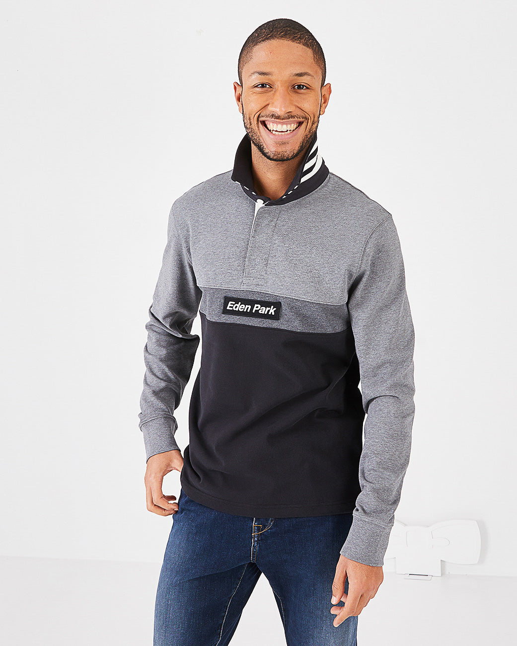 Light Grey Polo Manches Longues Eden Park