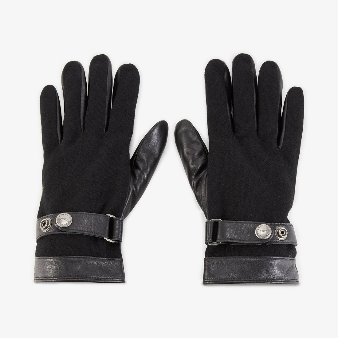 Black Dual-Material Tone-On-Tone Glove