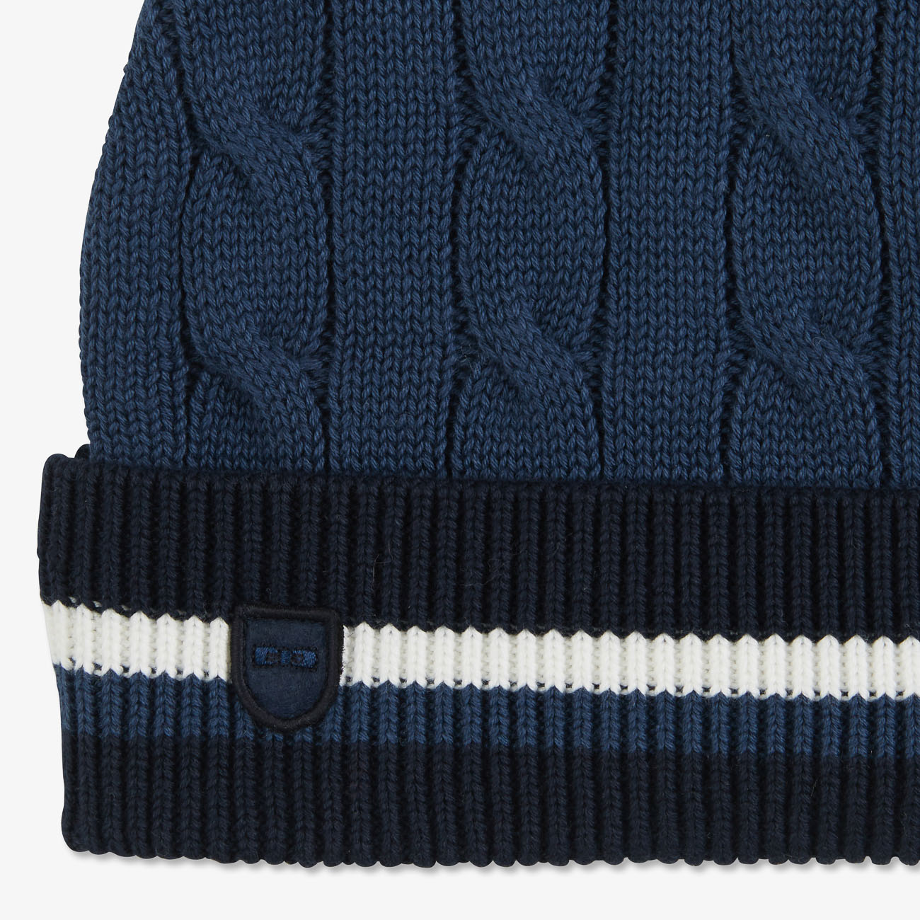 Tricolour Blue Cable Knit Hat Eden Park