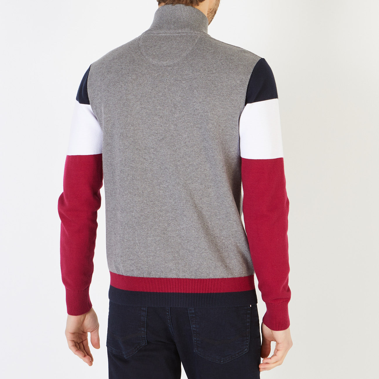 Gray Fancy Knit Zipped Cardigan Eden Park