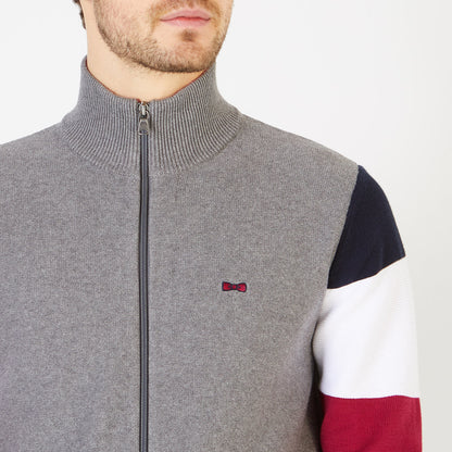 Gray Fancy Knit Zipped Cardigan Eden Park