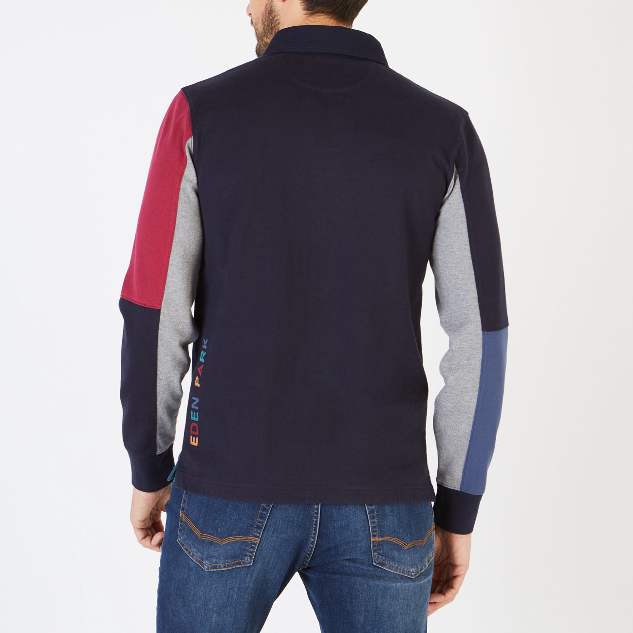 Blue Colour-Block Rugby Shirt Eden Park