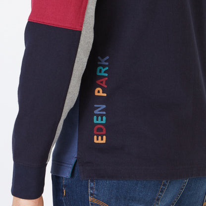 Blue Colour-Block Rugby Shirt Eden Park