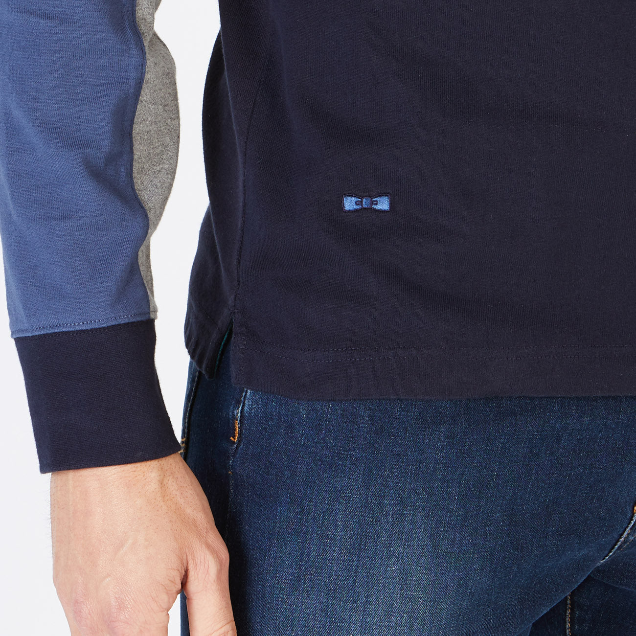 Blue Colour-Block Rugby Shirt Eden Park