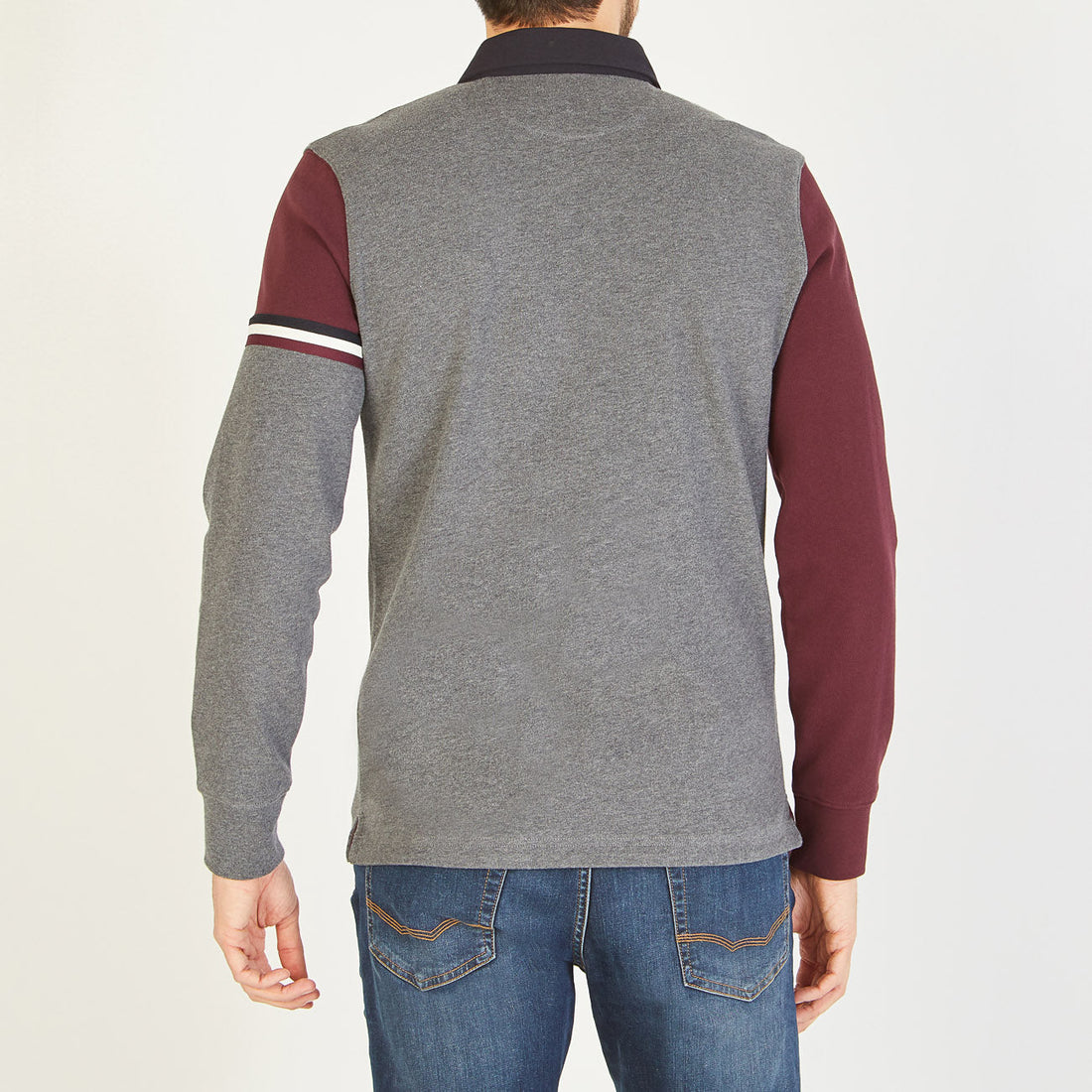 Burgundy Colour-Block Long-Sleeved Jersey Eden Park