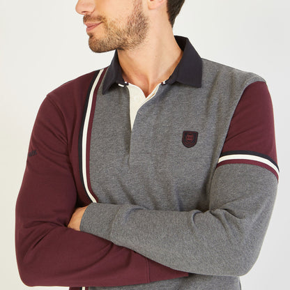 Burgundy Colour-Block Long-Sleeved Jersey Eden Park