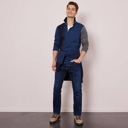 Colour-Block And Embroidery Long-Sleeved Rugby Shirt Eden Park