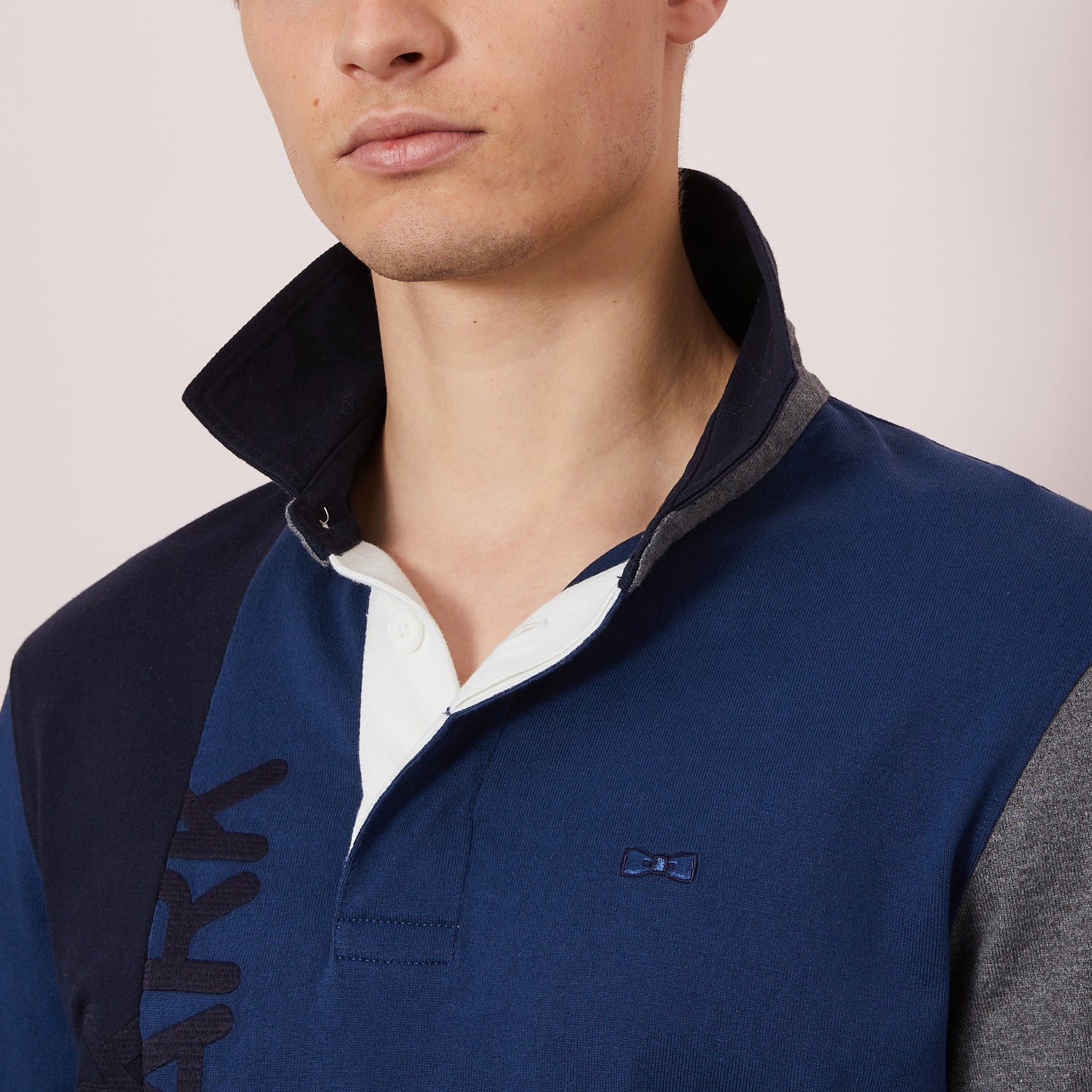 Colour-Block And Embroidery Long-Sleeved Rugby Shirt Eden Park