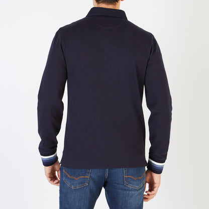 French Flair Embroidered Long-Sleeved Rugby Shirt Eden Park