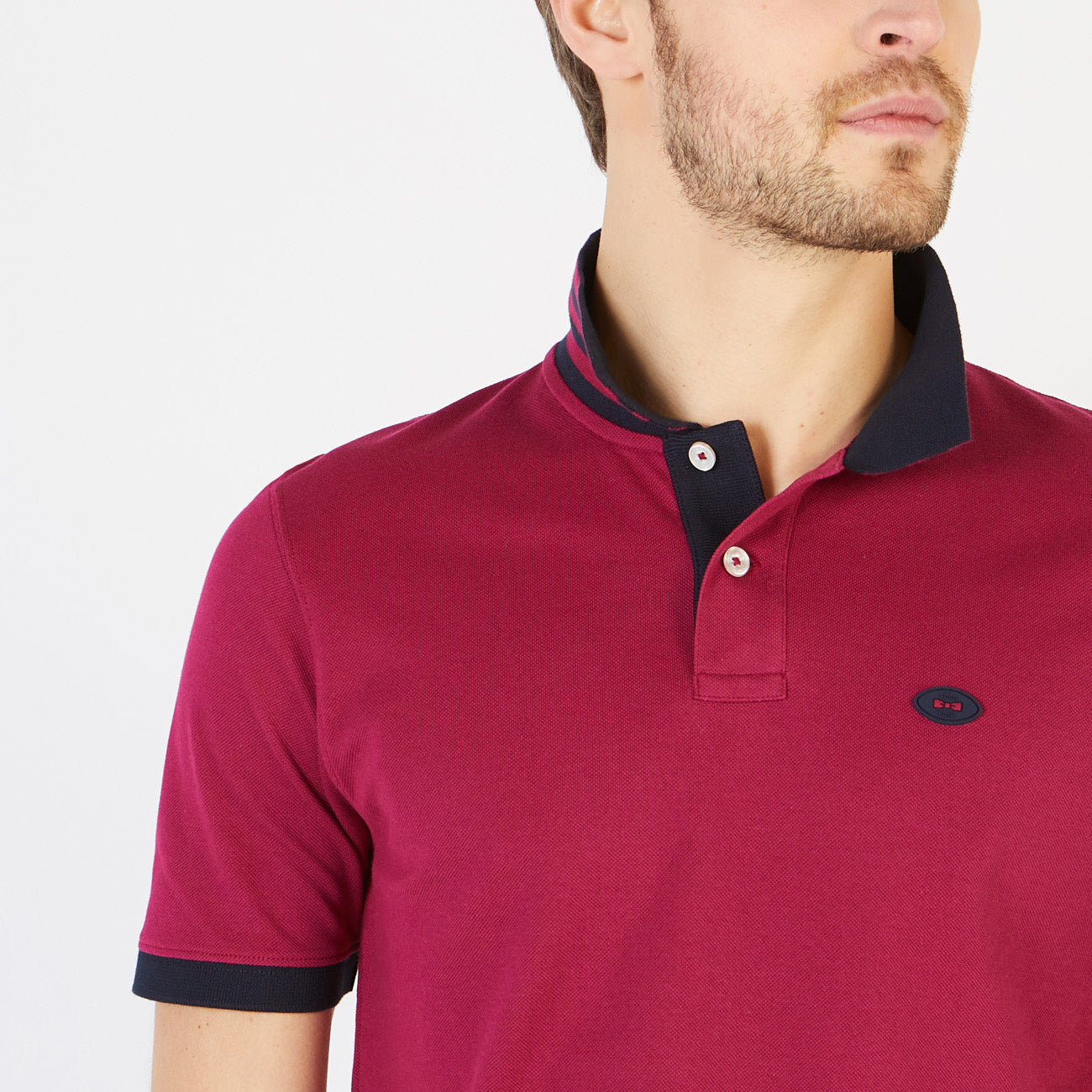 Pima Cotton Piqué Burgundy Polo Shirt Eden Park