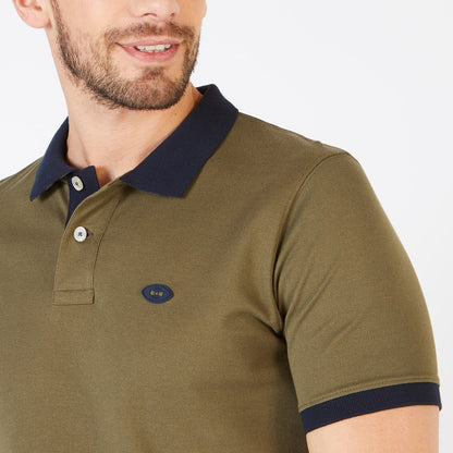 Pima Cotton Piqué Khaki Polo Shirt Eden Park