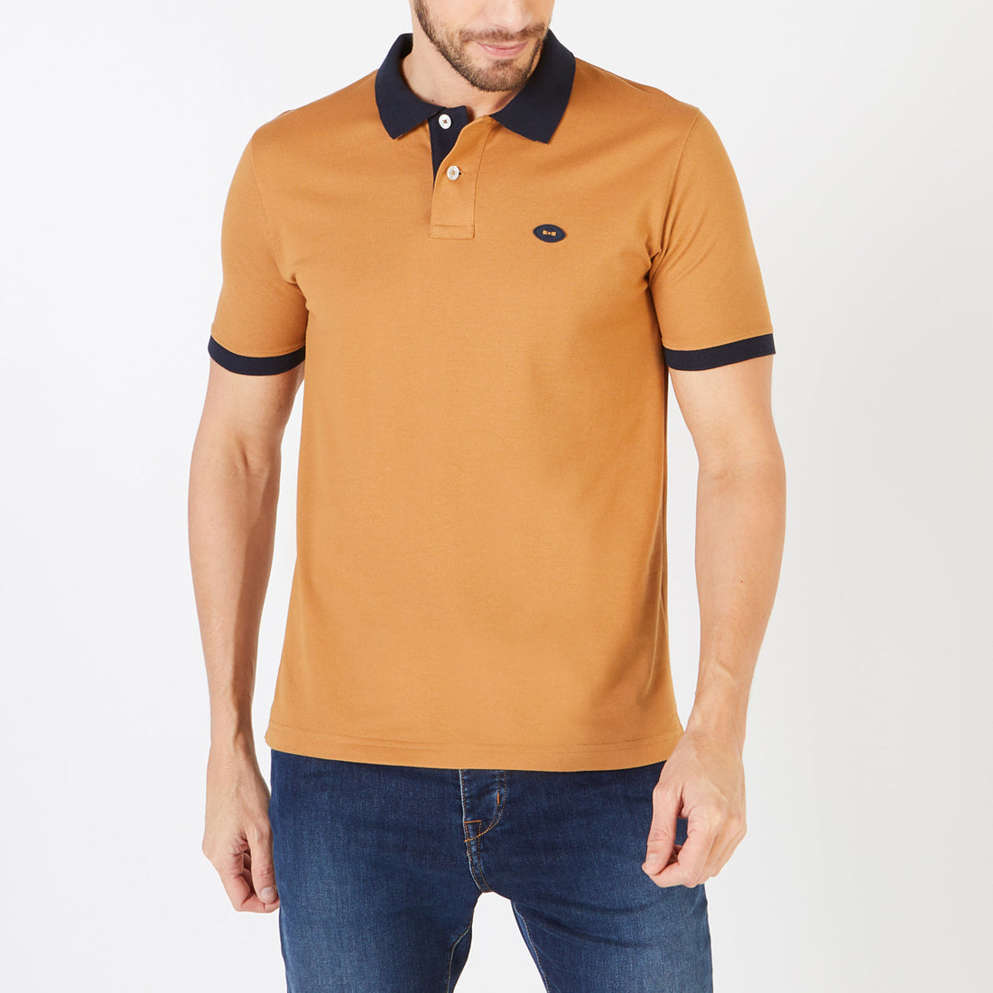 Light Brown Pima Cotton Piqué Polo Shirt Eden Park