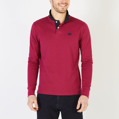 Long-Sleeved Burgundy Polo Shirt Eden Park