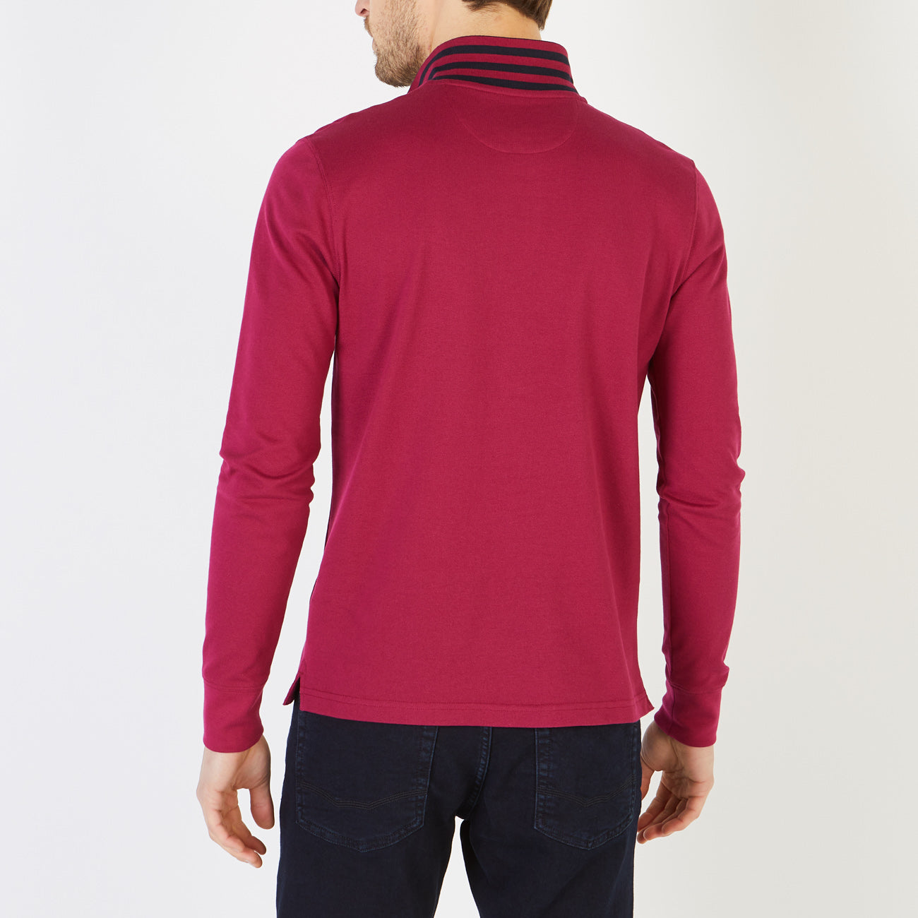 Long-Sleeved Burgundy Polo Shirt Eden Park