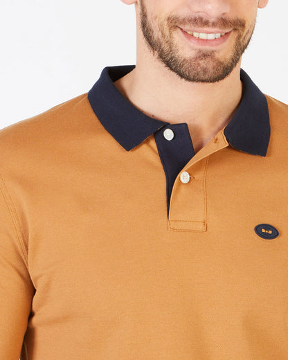 Light Brown Polo Shirt With Long Sleeves Eden Park