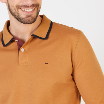 Polo Light Brown Long Sleeves With Contrasting Details Eden Park