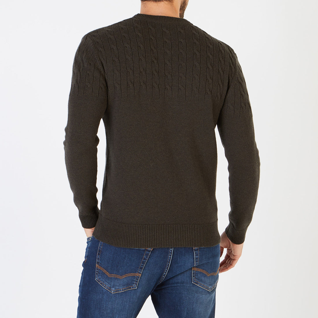 Plain Khaki Cable Knit Sweater Eden Park