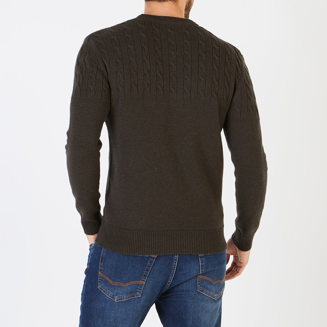 Plain Khaki Cable Knit Sweater Eden Park
