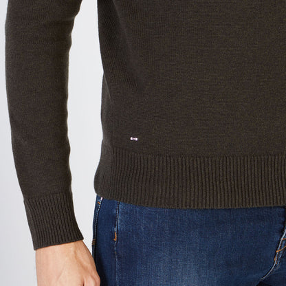 Plain Khaki Cable Knit Sweater Eden Park