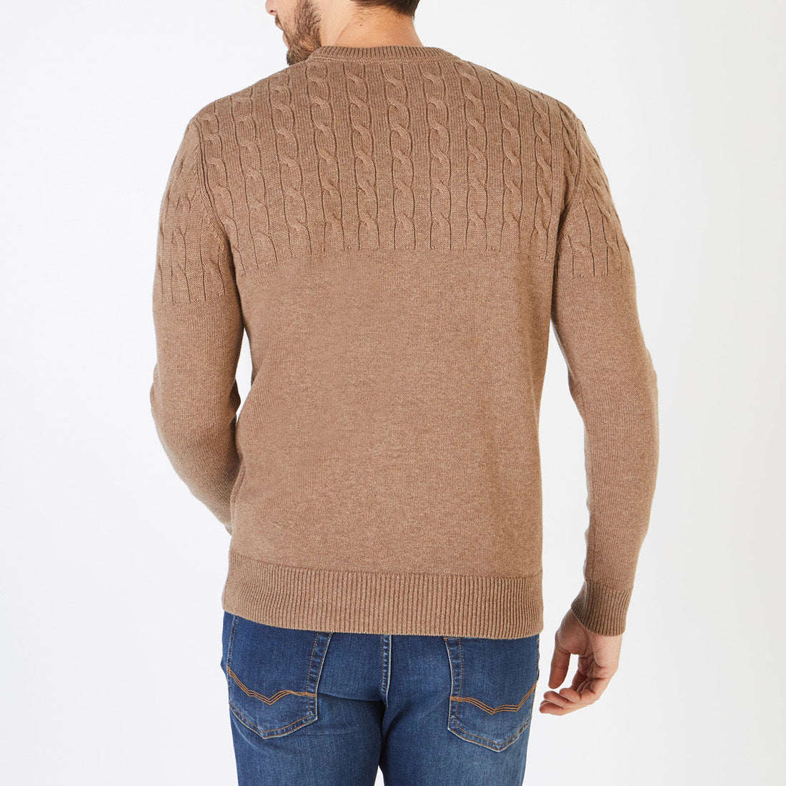 Plain Brown Cable Knit Sweater Eden Park