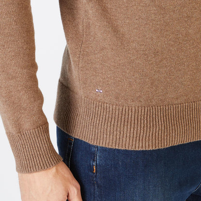 Plain Brown Cable Knit Sweater Eden Park