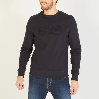 Plain Navy Blue Long-Sleeved Sweatshirt Eden Park