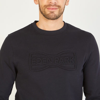 Plain Navy Blue Long-Sleeved Sweatshirt Eden Park