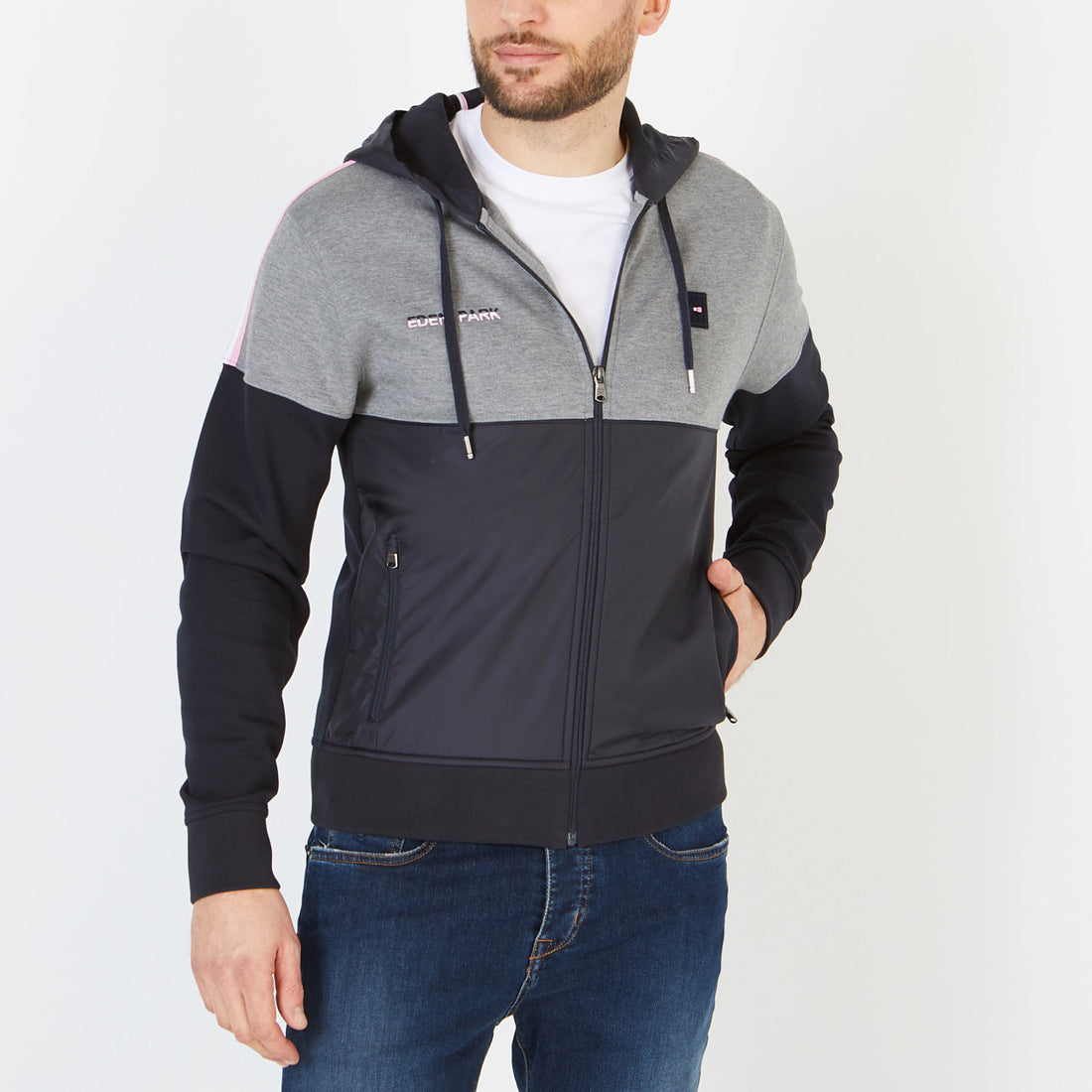 Hooded Zip Sweatshirt With Inserts Eden Park