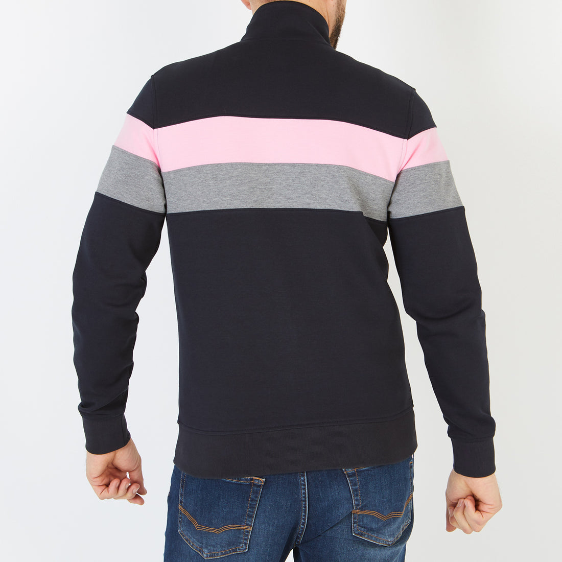 Tricolor Colour-Block Zipped Sweatshirt