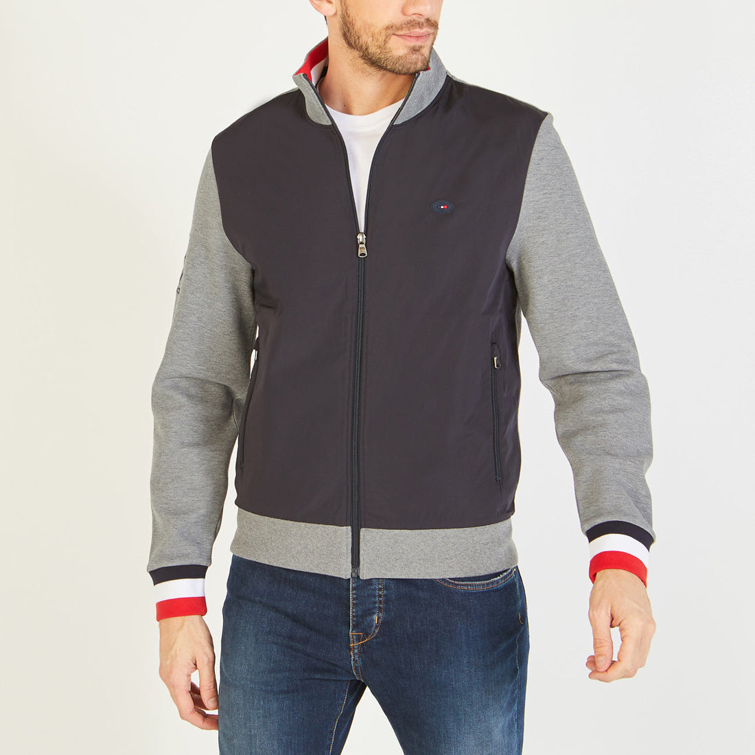 Gray XV De France Zipped Sweatshirt Eden Park