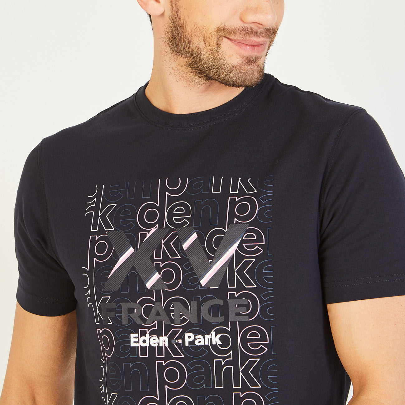 Navy Blue T-Shirt With Xv De France Screen Print Eden Park