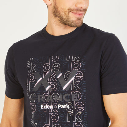 Navy Blue T-Shirt With Xv De France Screen Print Eden Park