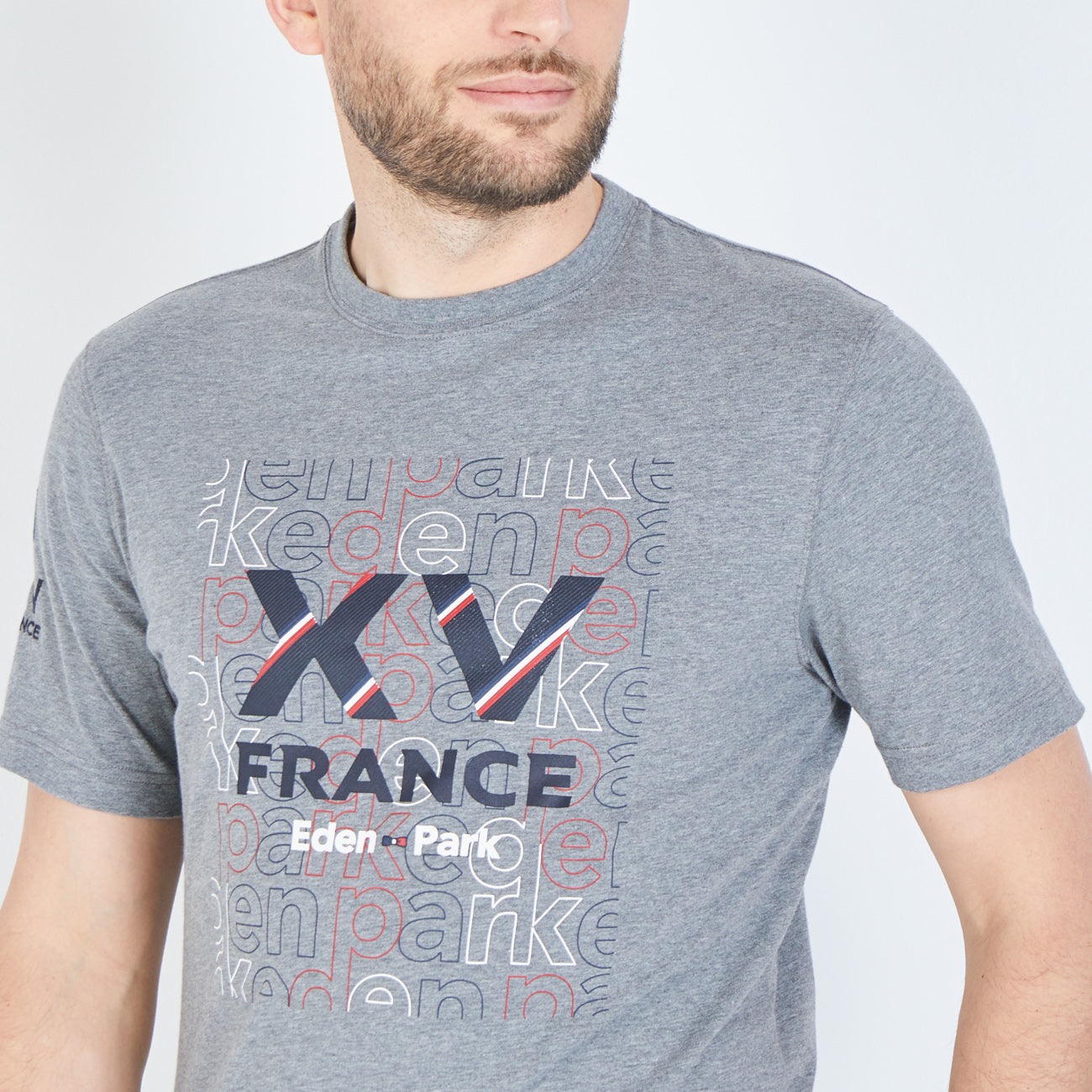 Gray Screen-Printed Xv De France T-Shirt Eden Park